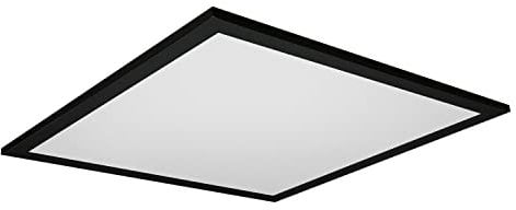 LEDVANCE LED WiFi Deckenleuchte schwarz, 28W, 2000LM, 3000-6500K, 45x45 cm, Wandleuchte dimmbar, RGB Technologie, Smart+Planon, steuerbar über App oder Sprachassistenten wie Alexa oder Google,