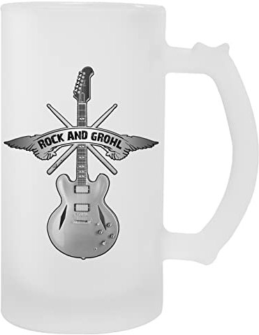 Rock and Grohl Transparent Becher für Bier Mit Griff Transparent Mug For Beer
