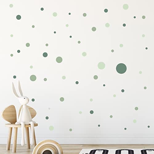 WANDKIND Kreise Set 120 Stück Wandtattoo für Babyzimmer V283 Aufkleber Sticker Kreis Wandaufkleber Kinderzimmer Punkte Dots Klebepunkte in verschiedenen Farben (Grün-Mild)