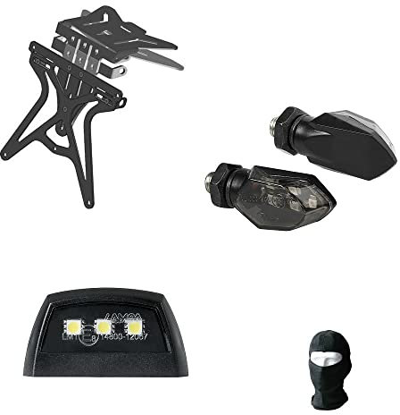 Kompatibel mit Harley-Davidson Electra Glide 1200 Kit Kennzeichenhalterung verstellbar für Motorräder + 1 Paar LED-Blende + 3 SMD-LED-Platten, alle Zulassungen