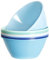 Youngever 9 Pack 3500ML Plastic Mixing and Serving Bowls, Re-usable Large Popcorn Bowls, Salad Bowls, Chip and Dip Serving Bowls, Set of 9 (Coastal)