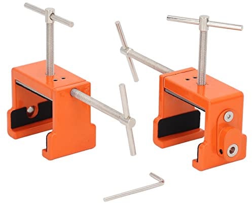 TOPINCN 2pcs Cabinet Claw with Hex Wrench, Professional Metal Cabinetry Clamp Adjustable Face Frame Clamp Hand Tools for Display Cabinet (Orange)