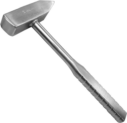 WEDO Edelstahl Schlosserhammer，Ingenieurhammer Mit Flacher Griff，Hardware Werkzeug，Mechaniker Hammer Korrosionsschutz,Rostfest,250g