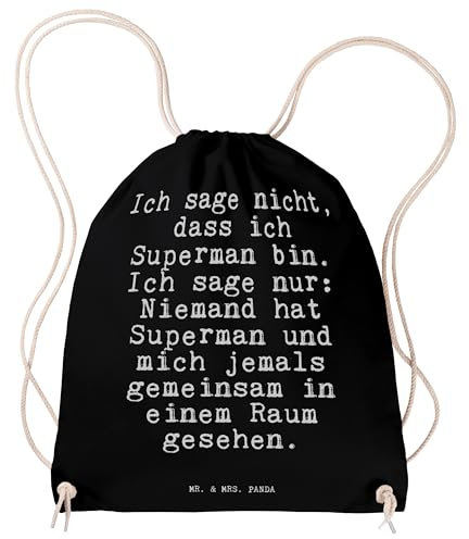 Mr. & Mrs. Panda Sportbeutel Ich sage nicht, dass... - Geschenk, Superman, Tasche, Turnbeutel, Weisheiten, Sportzubehör, Sporttasche, Superhelden,
