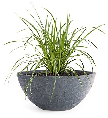 Pflanzwerk® Pflanzkübel Pflanzschale Bowl Ø 28cm Lava Anthrazit *Frostbeständige Blumenschale* *Premiumqualität* *Lotus-Effekt Imprägnierung*