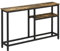 HOMCOM Table Console Table d'entrée Bout de canapé Style Industriel avec étagère inférieure - métal et Aspect Bois 120 x 23 x 75 cm