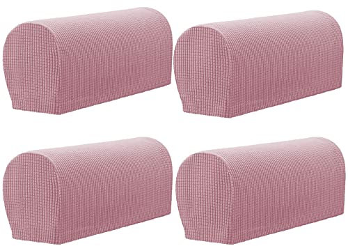 GEOCANG Sesselbezug, 4er Set Anti-Rutsch Sessel Sofa Armlehnenschutz für Möbelschutz (Rosa)