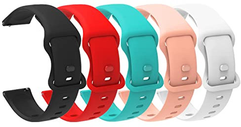 Blueshaweu Armband Kompatibel Für Tensky 208bt Smartwatch, Classic Sport Silikon Ersatz Uhrenarmband Für ENOMIR 208 / Aeac ID208 / Oraimo ID208 BT/Tensky id208bt Smartwatch (5 Pack-A)