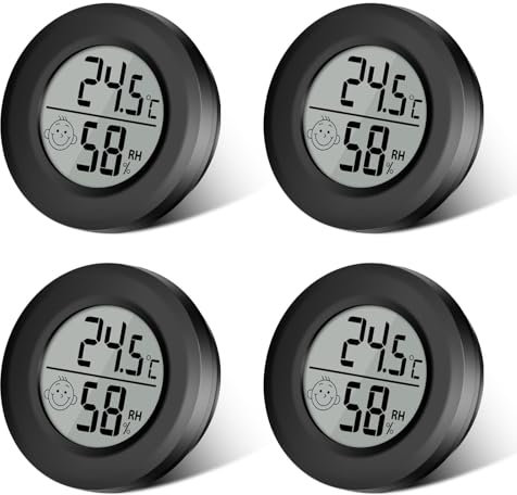 EEEKit Digitales Raum Hygrometer Thermometer, 4er Pack Innenraum Temperaturmesser und Feuchtigkeitsanzeiger mit °C /°F Umschaltbar für Zuhause Büro