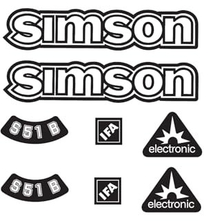 Simson S51B IFA Electronic Aufkleber Dekor Premium Retro Schwarz Weiss