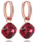 Rosegold Ohrringe Creolen Rot Markenkristalle Ohrringe 925 Sterling NOBEL SCHMUCK