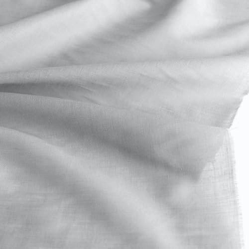 TOLKO Baumwollstoffe Sommer Batist aus 100% Baumwolle | weicher Nesselstoff als Modestoff Kleiderstoff Dekostoff | Stoffe zum Nähen Meterware Baumwolle (Hell Grau 145cm breit)