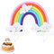 Regenbogen Tortendeko Niedliche Regenbogenwolken Torten Deko Kinder Polymer Ton Regenbogenwolken Cake Topper Geburtstag für Mädchen und Jungen Geburtstagsfeier Kuchen Deko Zubehör