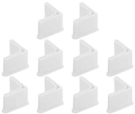 QUARKZMAN 10Pcs Embouts de Pied en Forme de L, 1,38 x 1,38 (35 x 35 mm), Protège-Pieds en PVC pour Meubles en Forme de L, Blanc