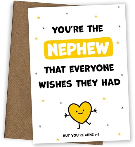 Süße Geburtstagskarte für Neffen für Jungen und Männer – You're the Nephew Everyone Wishes they Had – Happy Birthday Neffe Karte (But You're Mine)
