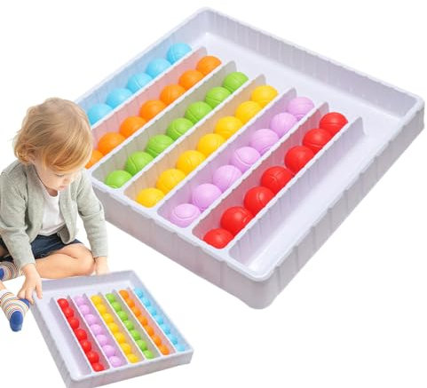 Color Sorting Ball Game - Farbe Ball Return Game, Rainbow Balls Puzzle Game, Kids Ball Sort Game, Kids' Sensory Exploration Toy, Portable Sensory Game, Interactive Kids Toy, Kindergarten Balls Toy