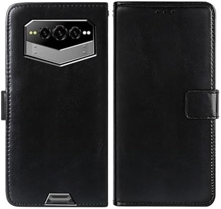 Custodia per Doogee V Max Plus (6.58), Custodia a Portafoglio in Pelle pu con Morbida Cover Posteriore in TPU,Custodia Protettiva Antigraffio e Anticollisione Protezione Totale del Corpo - Black