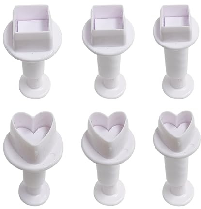 3 Heart Cookie Cutters, 3 Square Cookie Cutters, Heart Shaped Cookie Cutters, Mini Heart Shaped Cookie Cutters, Heart Cutter for Baking, Heart Shaped Cutters