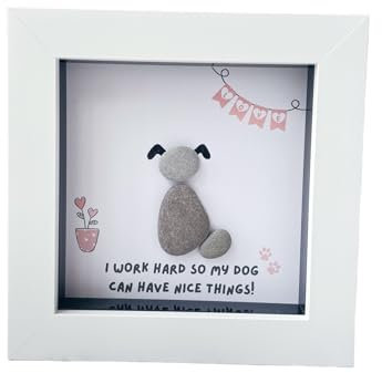 Dog Gifts for Women, Best Friend Birthday Gifts, Friendship Gifts for Women, Handamde Pebble Art Unique Cute Funny Frame, Dog Themed Gift, Bestie