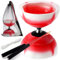 Simgoing L'ensemble de diabolo chinois Yoyo comprend un jouet diabolo LED coloré lumineux avec 2 bâtons de diabolo, 1 corde de diabolo, 1 sac en filet pour s'amuser (rouge)