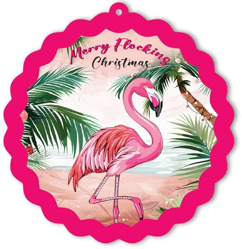BlinkWishes Flamingo-Weihnachtsschmuck, rosa Flamingo, Weihnachtsbaumschmuck, für Frauen, Flamingo-Liebhaber, Schwestern, tropische Themen-Urlaubsdekoration