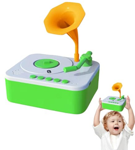 Giocatore musicale per bambini piccoli lettore musicale per - Giocattoli musicali Gramofono per,Giradischi grammofono, lettore musicale di storia, giocattoli per bambini con 96 carte,