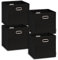 Storanda | 4er Set Aufbewahrungsbox 33x33x32.5 cm | Breite Griffe auf zwei Seiten | Stabil & Faltbar | Regalbox für Würfelregal | Ideal für Zuhause & Kinderzimmer | Schwarz