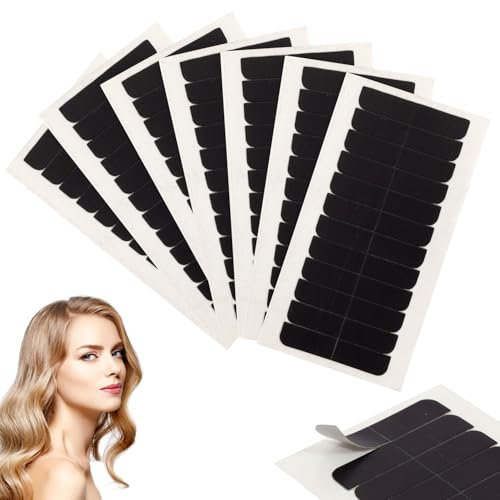 NUTTDOO Hair Extension Tape Double Sided Hair Tape Tabs,84PCS Adhesive Replacement for Wig 4 x 0.8cm (Black)