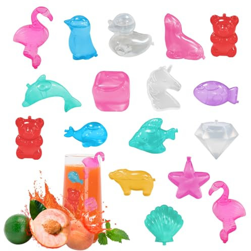 Eiswürfel Wiederverwendbar Tiere, CIYIN 30 Stück Eiswürfel Kunststoff, Ice Cubes Reusable, Plastik Eiswürfel, Eiswürfel zum Kühlen von Getränken, Party Dekoration