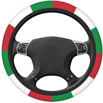 Coprivolante per auto con stampa bandiera italiana, elastico, universale, 38,1 cm, in neoprene