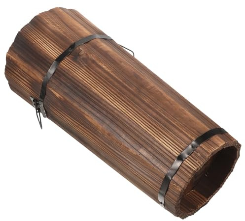 JUMPLAWN Hoher Schirmständer, Braun, für Flur, Vintage | Regenschirmständer Holz, Schirmkorb, Separate Fächer für Stöcke und Fächer