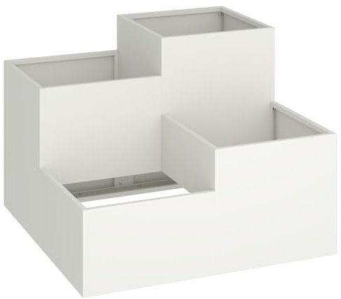 vidaXL Pflanzkübel 100x100x60 cm Weiß Stahl