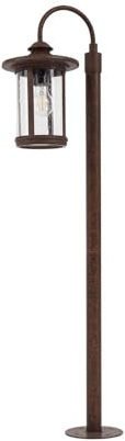 Lindby Außenleuchte (Laterne) Zayn (Retro, Vintage Antik) in Braun aus Aluminium (1 flammig E27) - Wegeleuchte Pollerleuchte Wegelampe Sockelleuchte