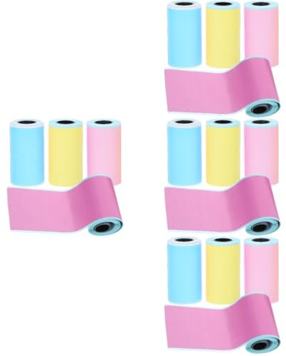 Gadpiparty 4 Sätze Thermopapier Fotopapier Selbstklebendes Papier Foto Farbaufkleber Farbiges Dankesaufkleberpapier Nachfülletiketten Aufkleber Etiketten Etiketten Tag 4 Rollen * 4