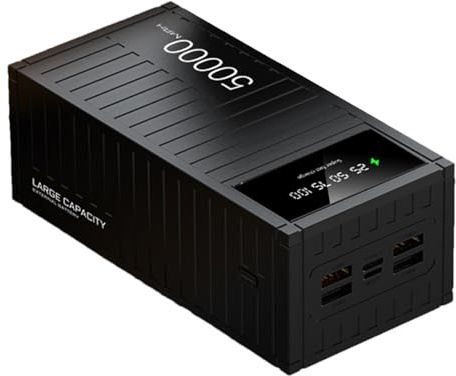 ETUCYNG Caricatore da 50000 mAh per banca di energia, caricatore rapido per telefono portatile, in ABS, per cellulare con display a LED, 6 uscite e ingressi per viaggi in campeggio