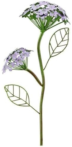 finehomegarden Gartenstecker Hortensie Metall verzweigt Purple ArtFerro 28x18cm H109 cm Stecker Garten Beetstecker Gartendekoration Blütenkugel