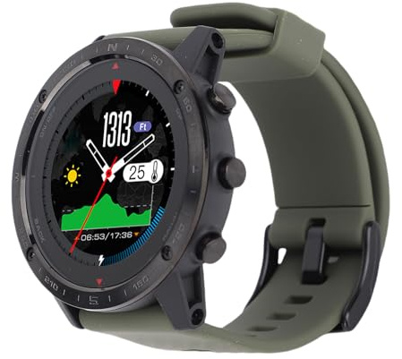 SUNGOOYUE Montre Connectée de Plongée avec Capteur de Profondeur, Baromètre, écran Rond de 1,3 Pouce, pour Hommes, Natation, Plongée avec Tuba, Suivi d'activité Physique, Notifications