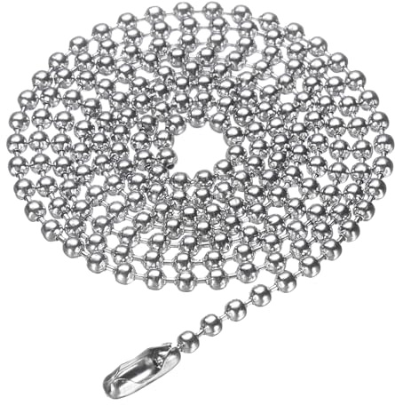 QUARKZMAN Edelstahl Kugelkette Länge Runde Perlen Halskette Hundemarken Zugketten Mit Verbindern Verschlüssen Für Männer Frauen Armbänder Schlüsselanhänger