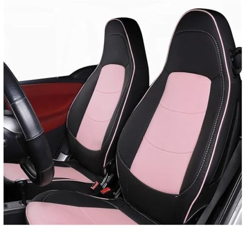 Axexnejv PKW-Sitzbezüge Für Smart 451 Für Fortwo 09-14 Benutzerdefinierte Autositzbezüge Protector All-Inclusive-Kissen Saison Sitzbezüge(Black pink)