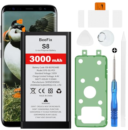Akku für Samsung Galaxy S8 | 3000mAh hohe Kapazität, intelligenter Chip für längere Laufzeit, Sicherheit, Profi-Werkzeugset inkl.