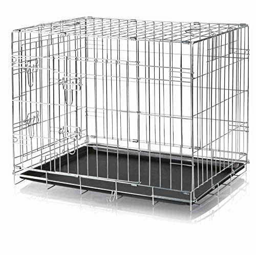 TRIXIE Hundebox Home – M: 78 × 62 × 55 cm – faltbarer Hundekäfig mit 2 Türen & Sicherheitsverschlüssen, verzinkte Transportbox mit stabiler Bodenwanne für Zuhause & unterwegs – 3923