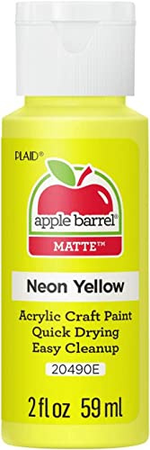 Plaid Enterprises Acrylic Paint, Neon Yellow, 59ml
