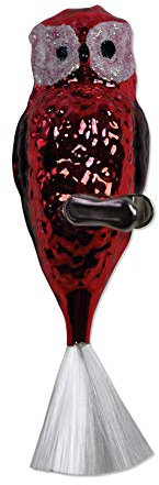 Lauschaer Glas Christbaumschmuck große Eule (Glasschwanz) rot Glanz Christbaumschmuck mundgeblasen,handdekoriert