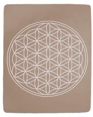 Yogabox Yogadecke Blume des Lebens 150 x 200 cm - regional hergestellt, hermelin/Natur