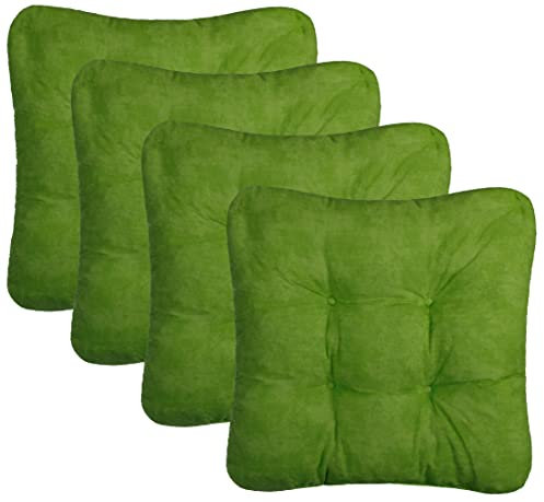 Brandsseller Kissen-Set Sitzkissen Dekokissen Stuhlkissen Zierkissen Stuhlauflage - Kissen 4er Set - Größe: ca. 38 x 38 x 8 cm - Grün