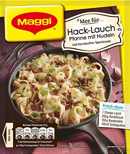 Maggi fix & frisch Hack-Lauch Pfanne mit Nudeln, 42g Beutel, ergibt 3 Portionen