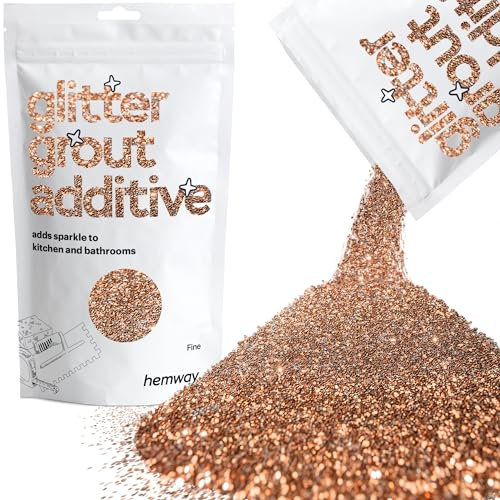 Hemway Glitter Grout Additive - Bronze Brown | Metallic Flakes for Adding Sparkle to Old & New Kitchen & Bathroom Tiles | Enhance Your Indoor Grouting Projects with a Durable Sparkly Effect | 100 g