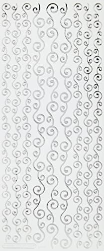 Anitas Outline Stickers, Border, Silver on White, For Scrapbooking, Card Making, Kids Play, Homework, Art, Craft, Embelish, Decorative, Paper, Card, Glass, Metal, Plastic, Foam