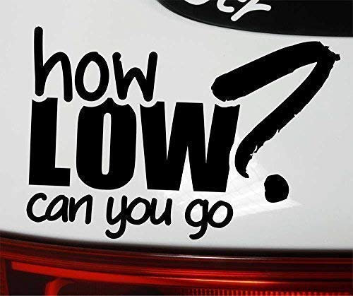 How Low CAN You GO Sticker Low Tuning deep Aufkleber Decal - Dub (weiß außenklebend)