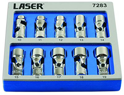 Laser 7283 Universalgelenk-Steckschlüsselsatz, 9,5 mm (3/8 Zoll), 10-teilig